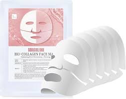 4pcs Bio-Collagen Real Deep Mask Pack Hydrating & Firming Facial Sheet Masks with Collagen, Hyaluronic Acid & Nicotinamide Moisturizing & Invigorating for All Skin Types(1pc/4pcs/8pcs)