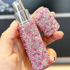 10ml Portable Perfume Spray Bottle Rhinestone Inlaid Refillable Leakproof Travel Mini Cosmetics Sub Bottle Container Wholesa